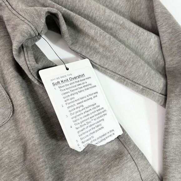 Lululemon Overshirt Mens Large Tan Heathered Rover Long Sleeve Soft Knit New - Picture 2 of 10